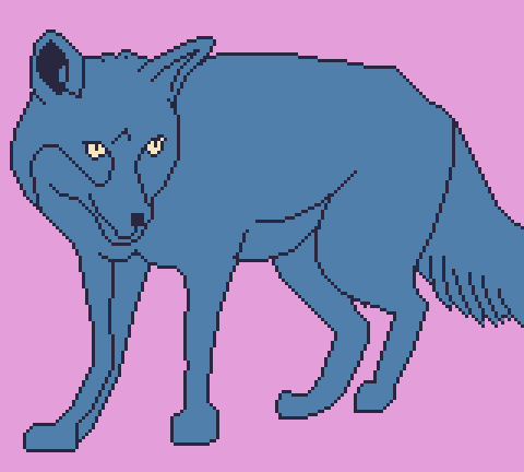 pixel art sketch of a fox
