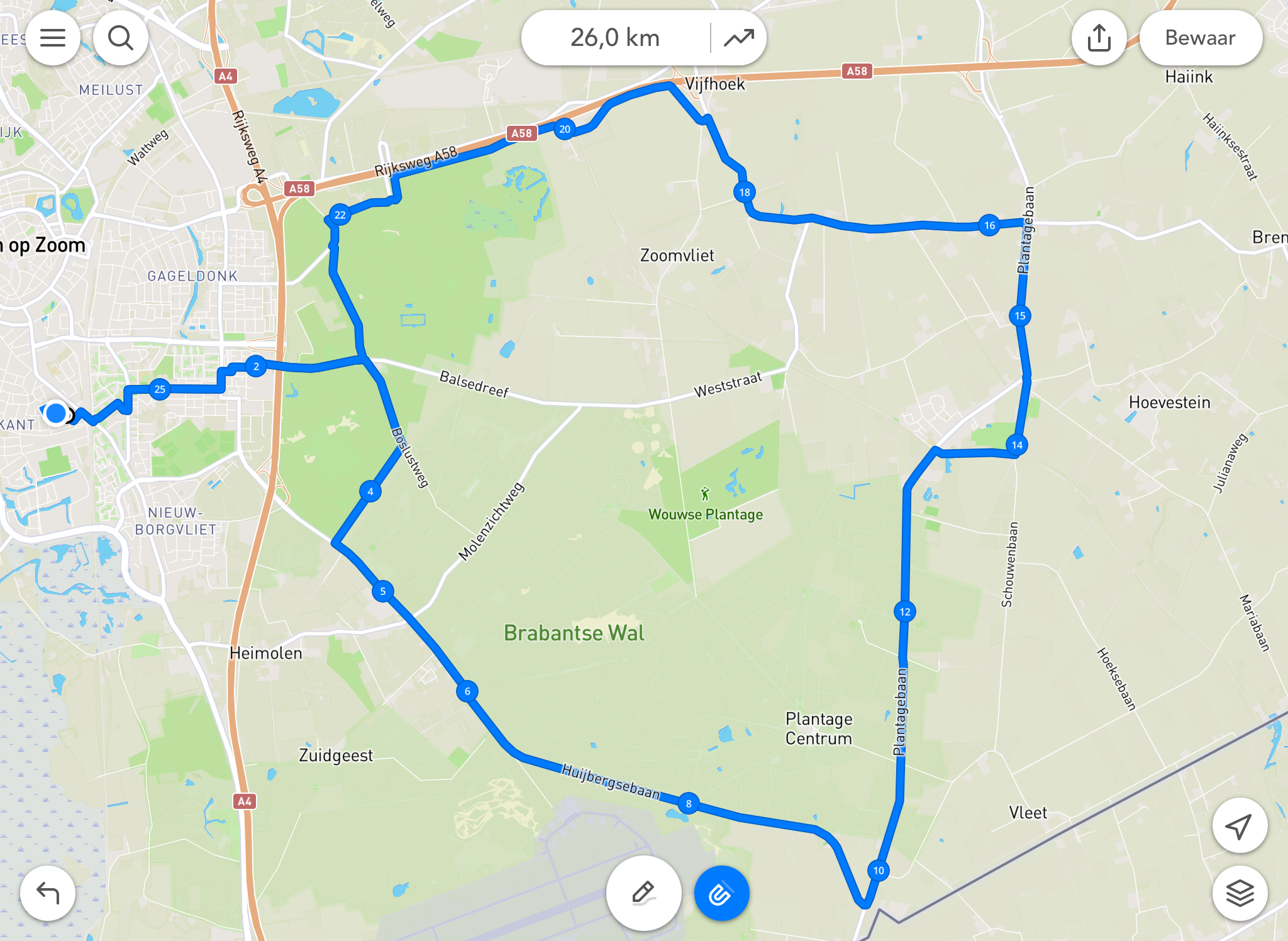Map of my 26 km running course