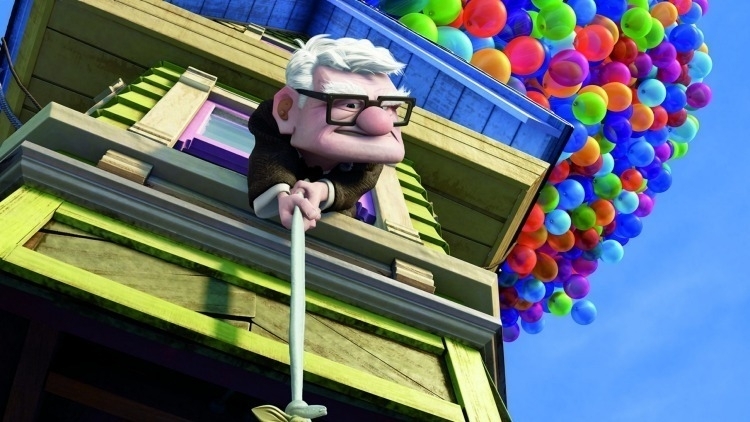 Carl in his balloon house